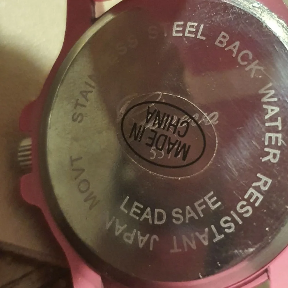 🦋10/$20🦋 Geneva Silver/Pink Rhinestone Silicone Women's Watch